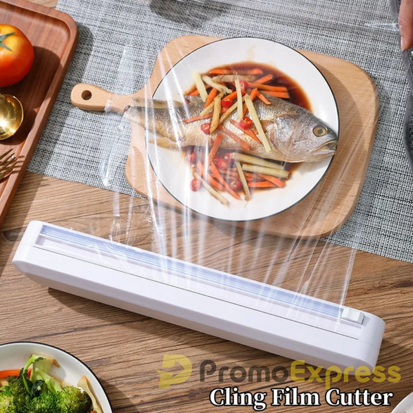 Dispenser folie alimentara stretch, cu ventuze si dispozitiv de taiere