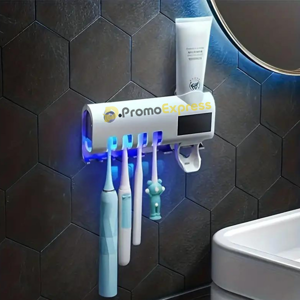 Dozator pentru pasta de dinti cu alimentare solara si sterilizator UV pentru periute