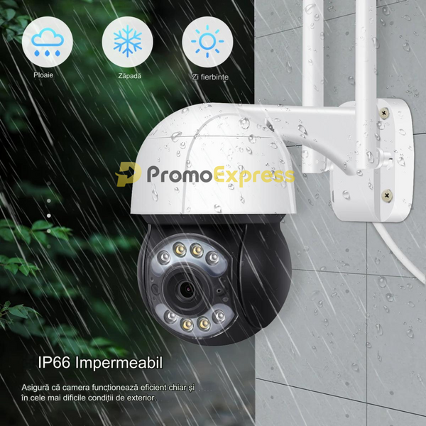 Camera de supraveghere Wifi exterior, rotativa, cu senzor de miscare