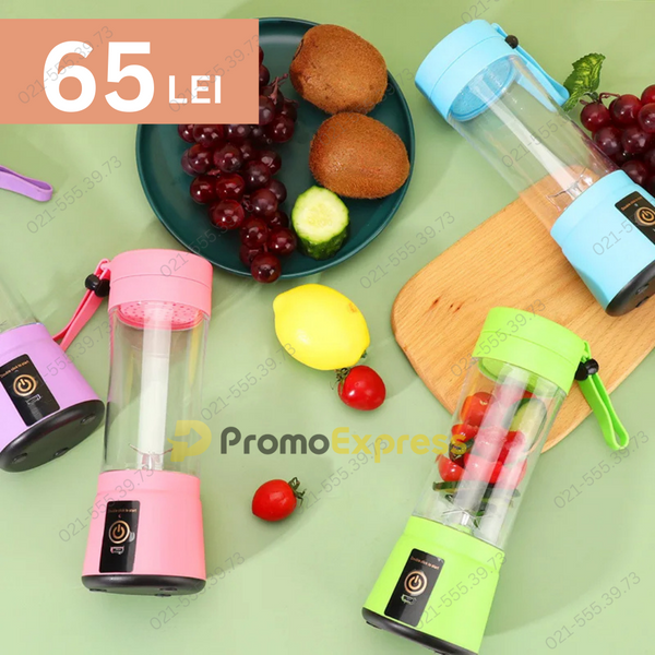 Blender portabil, cu baterie proprie, pentru fructe si legume